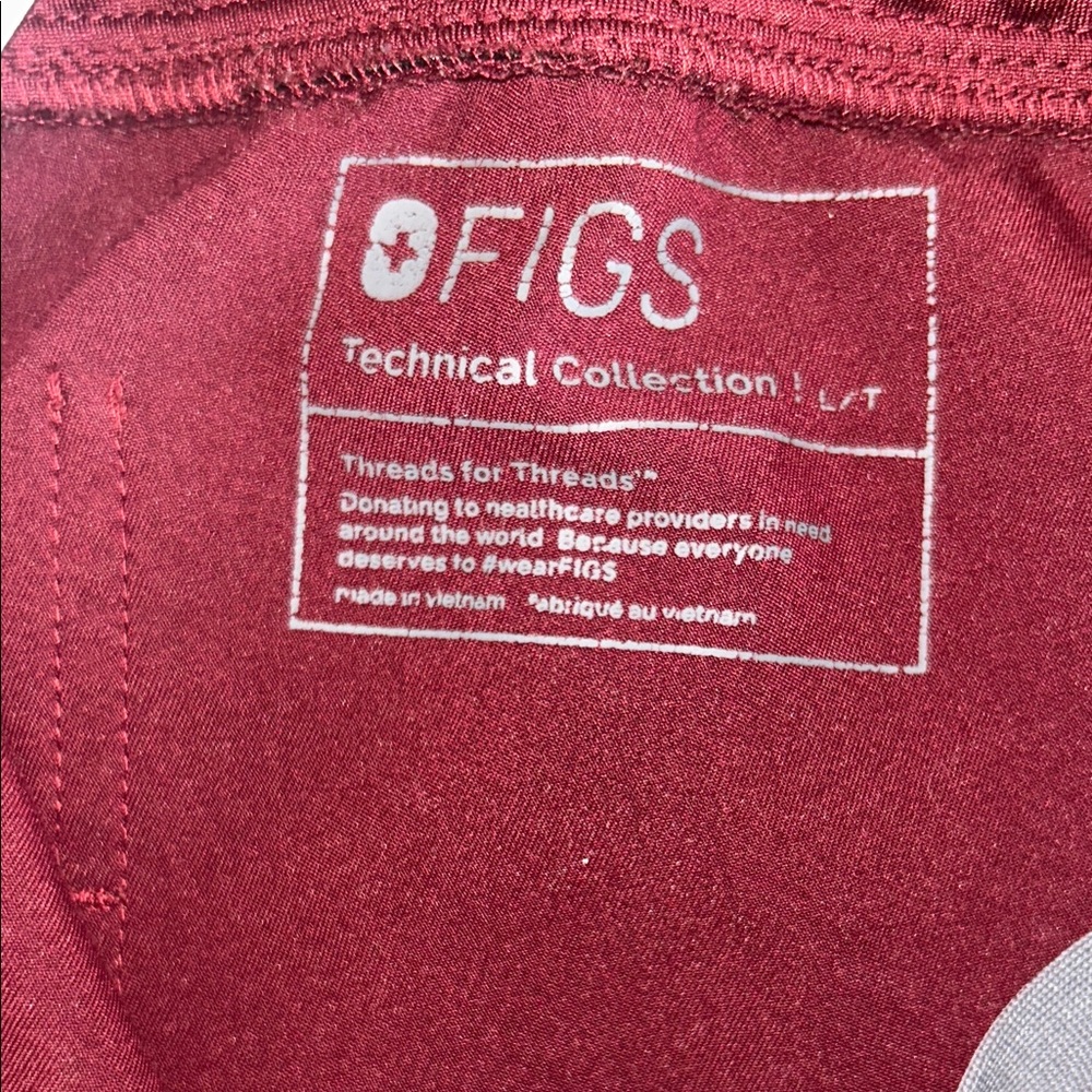 Figs Maroon Scrub pants L/T - Picture 3 of 4